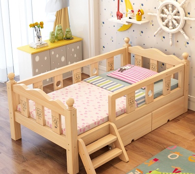 เตียงนอนไม้ เตียงเดี่ยวสำหรับเด็ก KIDDY WAVE สีเบจ TP21005(WDK6)