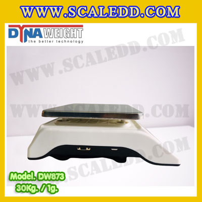 เครื่องชั่งดิจิตอล พิกัดน้ำหนัก 30kg ค่าละเอียด 1g ยี่ห้อ Dynaweight รุ่น DW873
