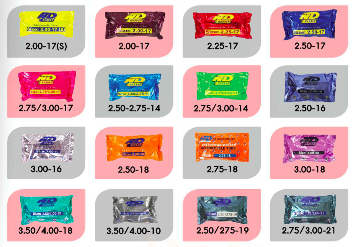 ยางในขนาด3.50/4.00-18เทียบเท่า100/90-18TR4 ยี่ห้อ ndrubber
