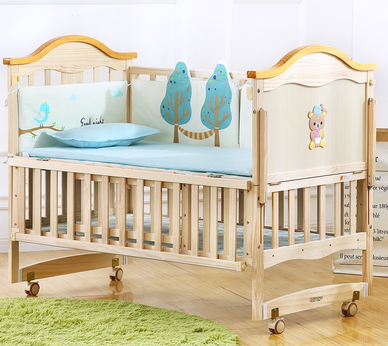 เตียงนอนไม้สำหรับเด็ก WB1 ปรับระดับได้ สามารถปรับเป็นโต๊ะเขียงหนังสือ TB10112