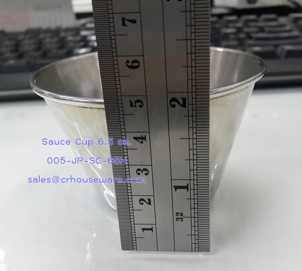 ถ้วยน้ำจิ้มสเตนเลสเล็ก 6.5 oz. Sauce cup. Code ; 005-JP-SC-65H