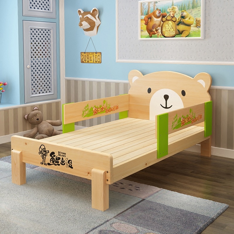 เตียงนอนไม้เด็ก MoMo Bear เตียงเดี่ยว 3ฟุต ลายพีหมี น่ารัก TP21020 (WDK20)