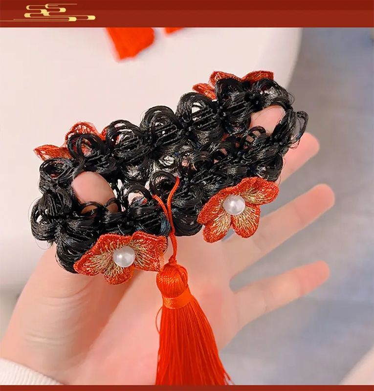 พร้อมส่ง กิ๊บติดผมตรุษจีน เด็ก ยางรัดผม ประดับพู่