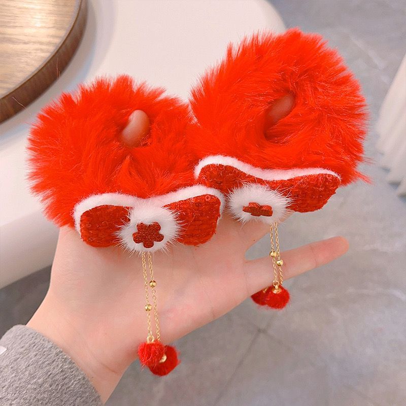 พร้อมส่ง กิ๊บติดผมตรุษจีน เด็ก ยางรัดผม ประดับพู่