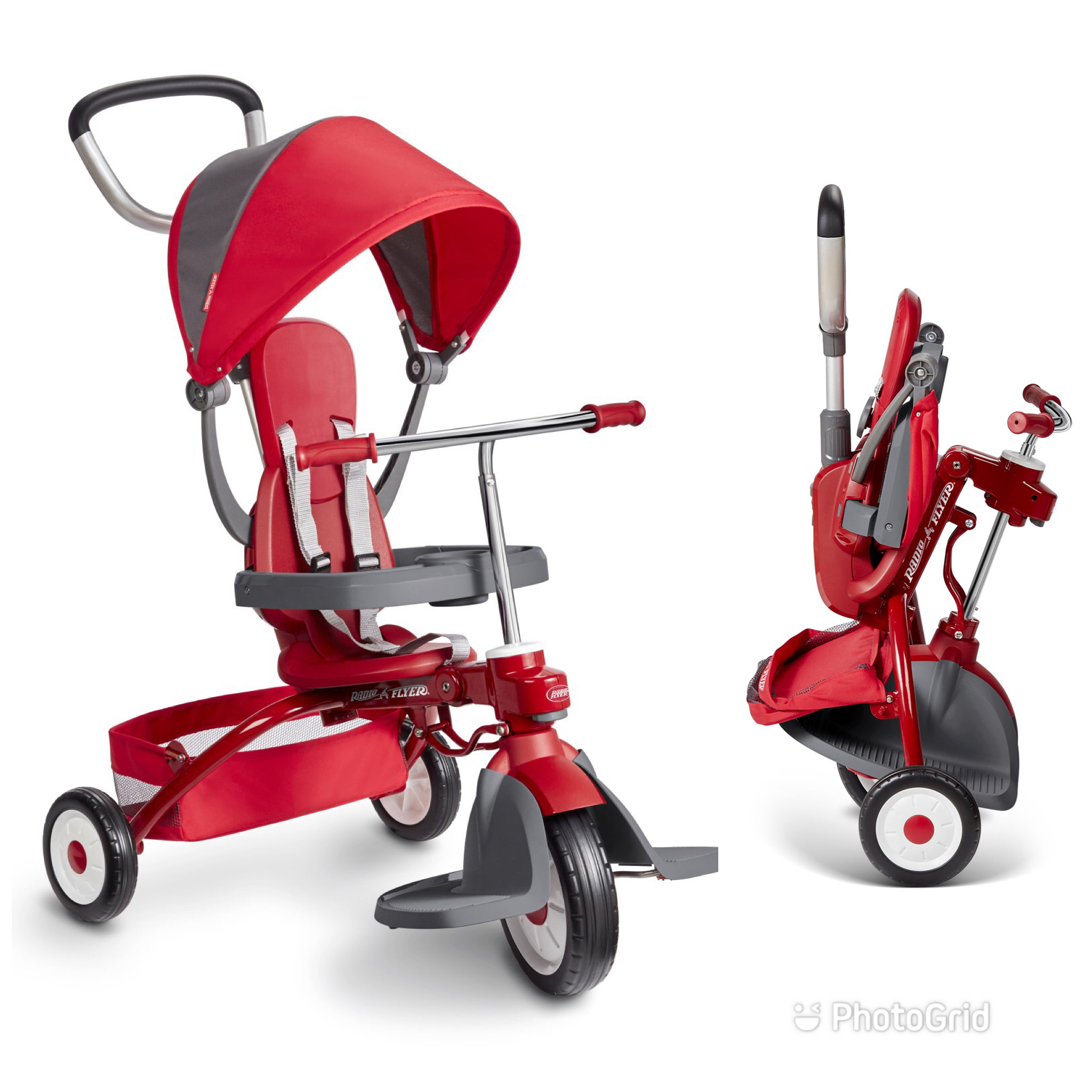 จักรยาน Radio Flyer, EZ Fold 4-in-1 Stroll 'n Trike, Folding Trike, Red