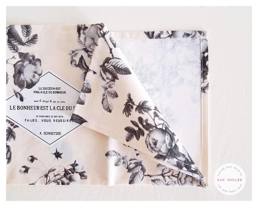 Vintage Floral Placemat ผ้ารองจาน ลายดอกไม้