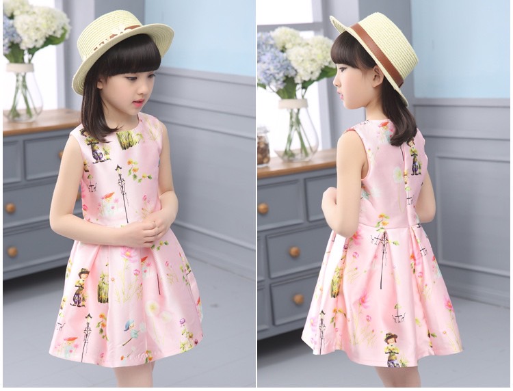 พร้อมส่ง ชุดเด็ก ชุดเดรส ลายดอก ชุดเดินชายหาด