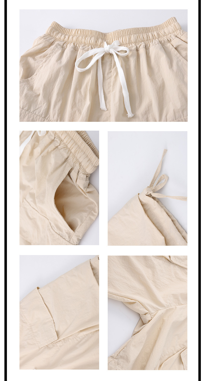 ชุดเต้น ชุดเชียร์ เสื้อเอวลอยสีขาว ดำ+กางเกงคาร์โก้