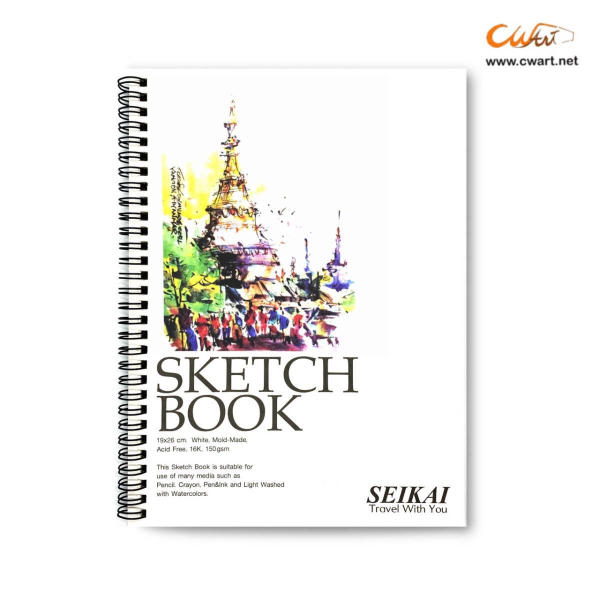 สมุดสเก็ตช์ริมลวด Seikai 150g 25แผ่น