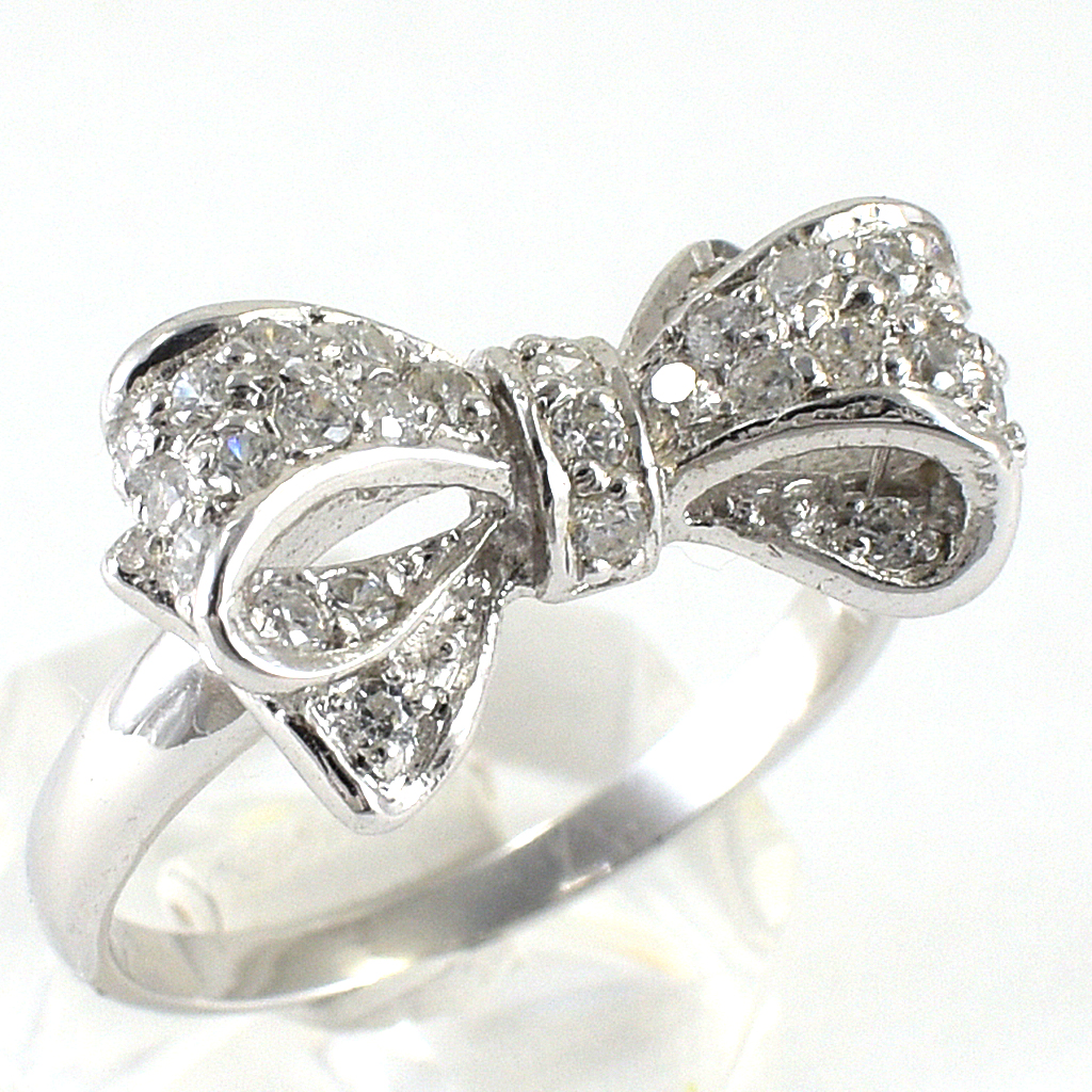 แหวนเงินแท้ราคาถูกชุบทองคำขาว เพชรCZแท้ 0.495 กะรัต งานประณีตสวยงาม สั่งผลิตค่ะ