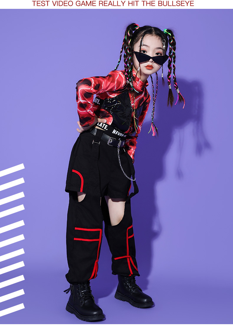 ชุดเต้น ชุดฮิปฮอป เสื้อแขนยาว + กางเกงขายาว สไตล์แบลคพิ้ง