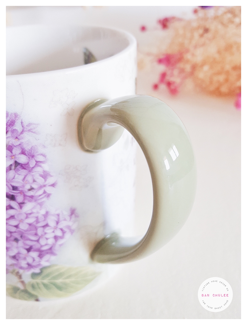 Ceramic Mug - Lilac แก้วเซรามิค ลายดอกไม้