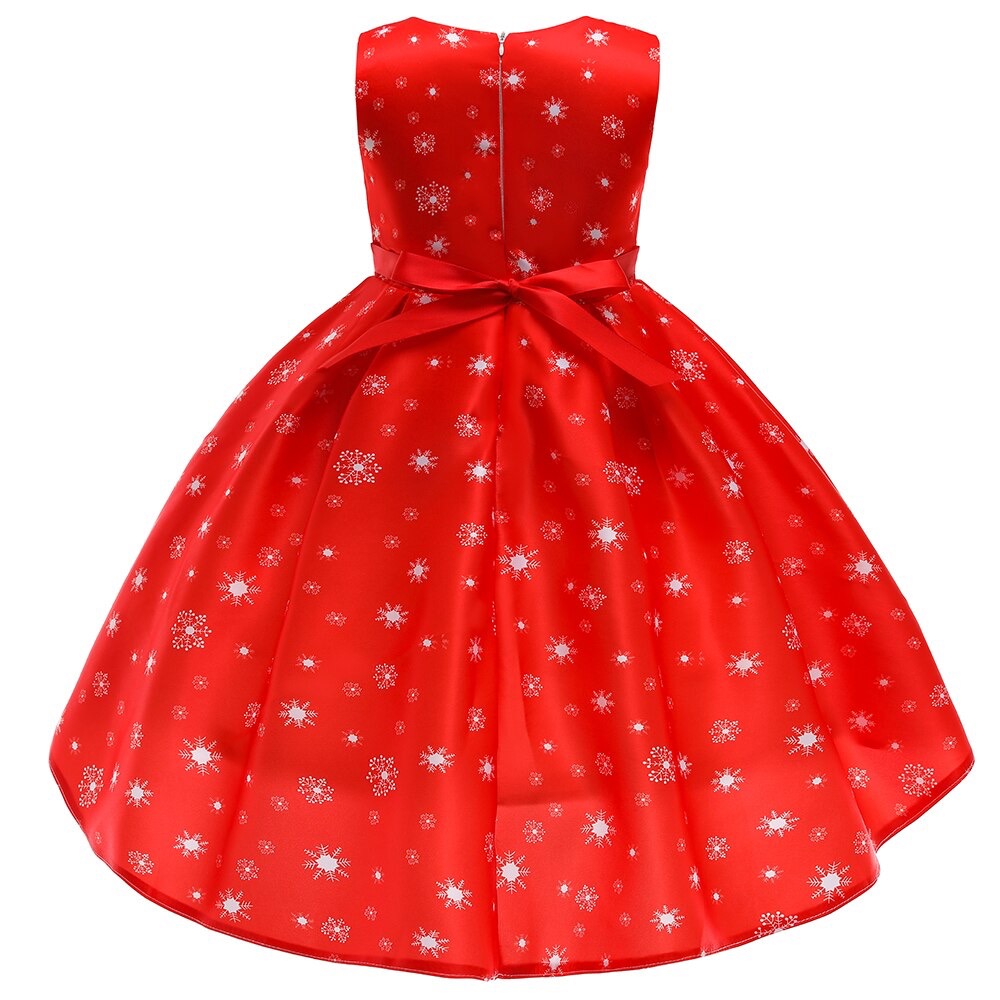 พร้อมส่ง ชุดเดรส คริสต์มาส แขนกุด ทรงยาว ผูกโบว์