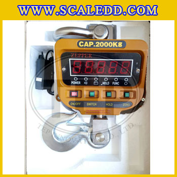 เครื่องชั่งแขวน2ตัน เครื่องชั่งดิจิตอลแบบแขวน2000kg ค่าละเอียด 1kg รุ่น OCS-XZ (เครื่องชั่งมีใบผ่านตรวจรับรองจากสำนักชั่งตวงวัด)