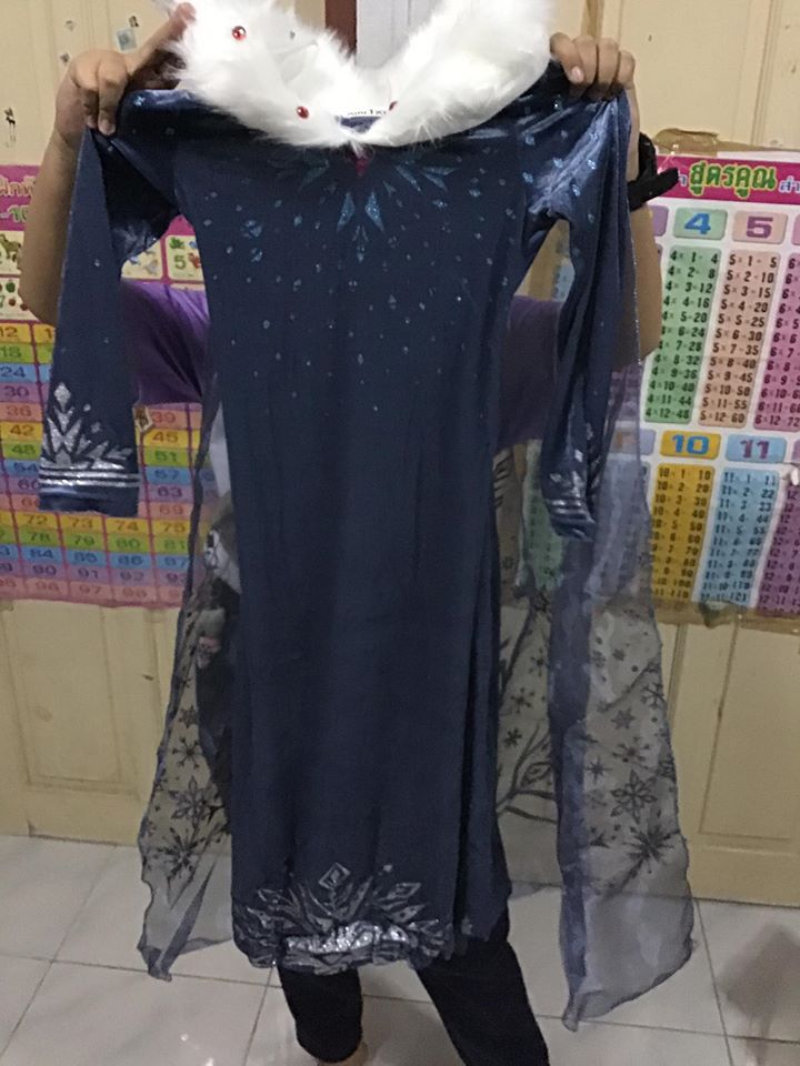 ชุดเด็ก : เดรส+ผ้าคลุมแอลซ่าซีซั่น2