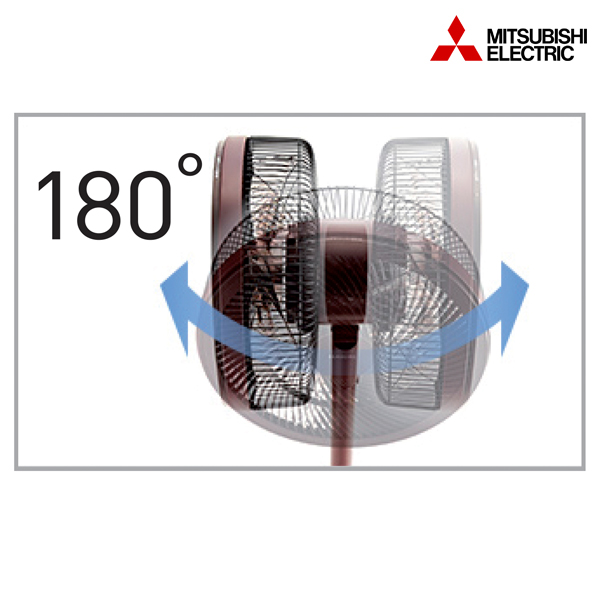 MITSUBISHI พัดลมตั้งพื้นกึ่งตั้งโต๊ะใบพัด 12 นิ้ว 3D SMART FLOW รุ่น R12-DW สีขาว