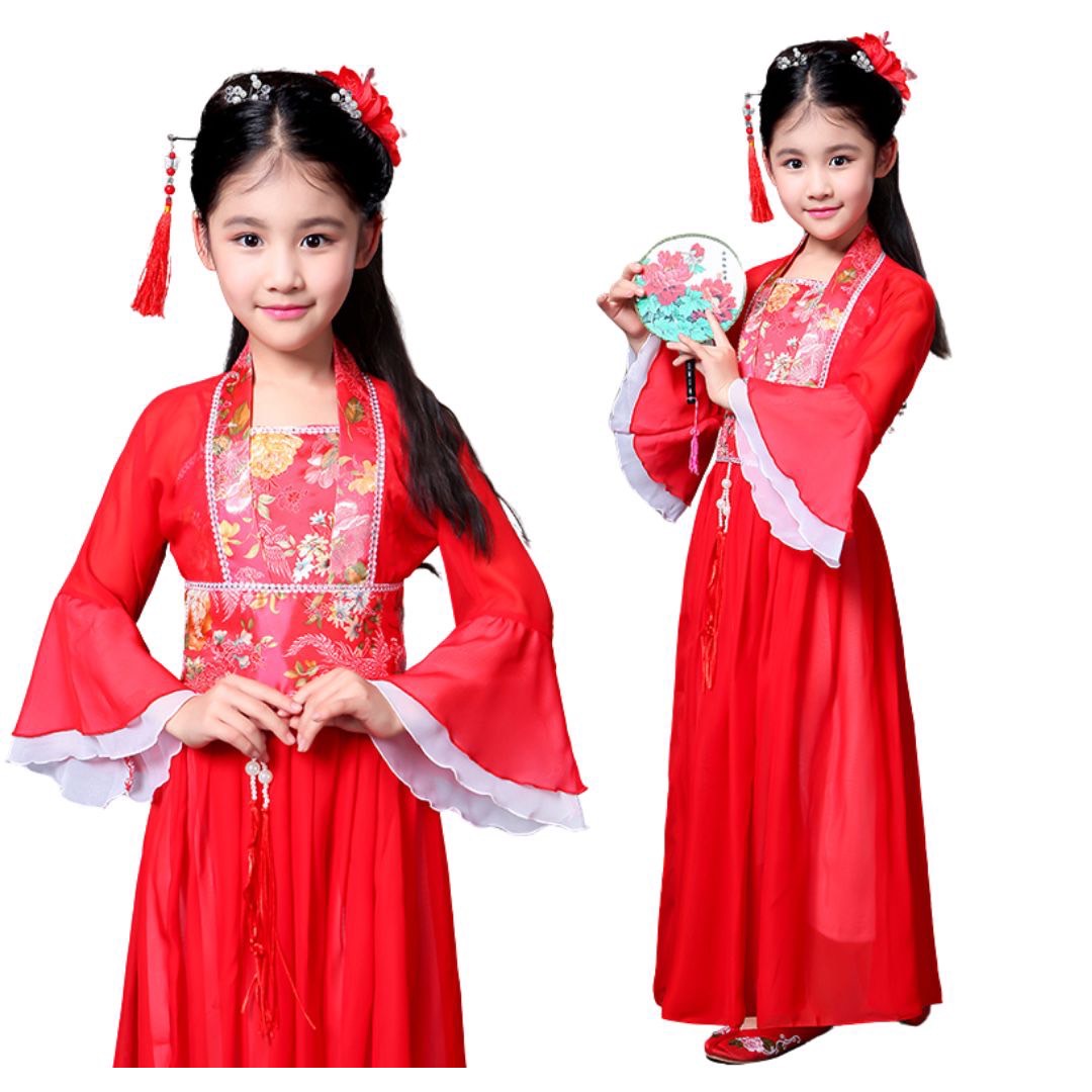 พร้อมส่ง ชุดจีน กี่เพ้า จีนโบราณ เดรสยาวแขนระบายขาว