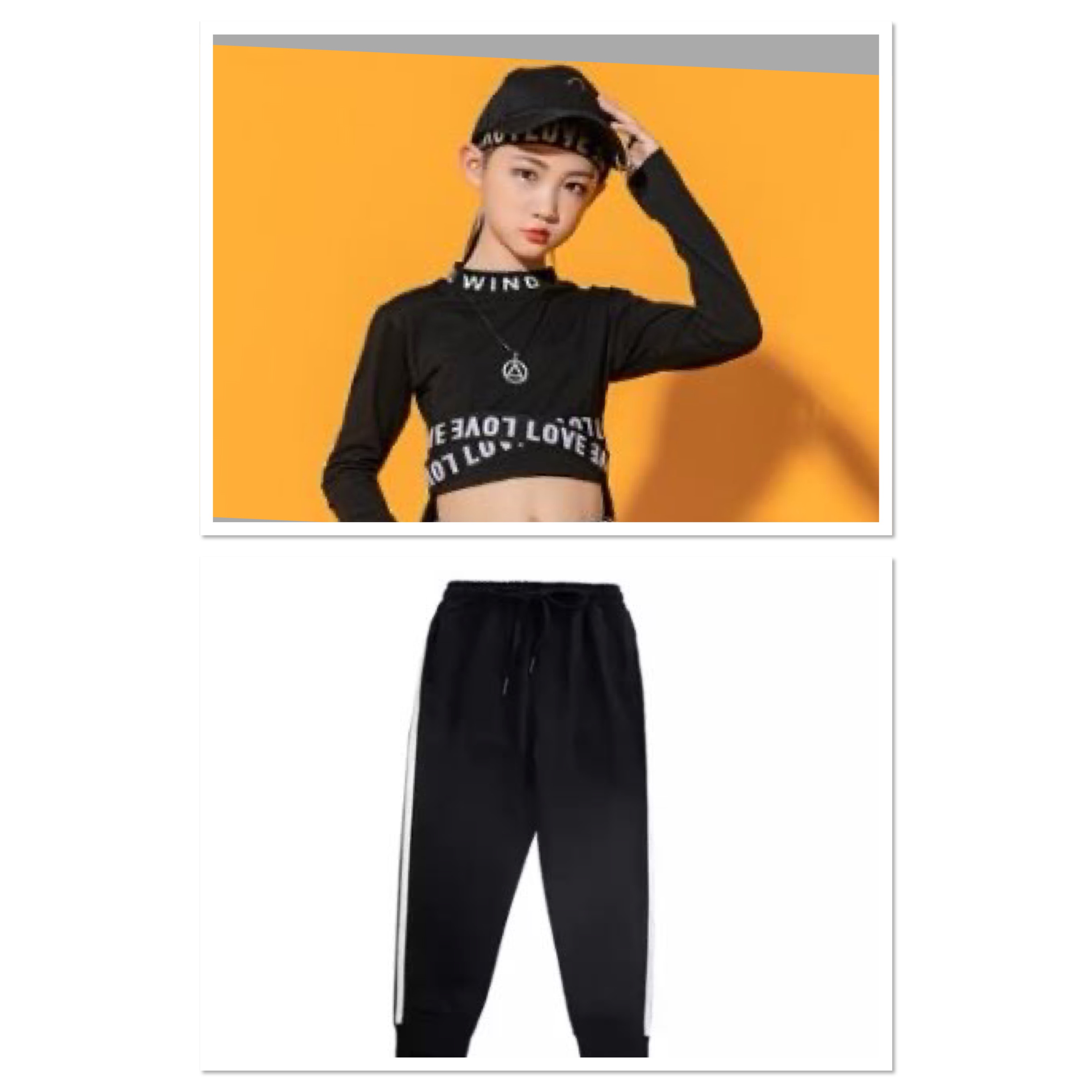 ชุดเต้น ชุดฮิปฮอป เสื้อแขนยาว เอวไขว้ พร้อมกางเกงขาขายาว ม้าลาย