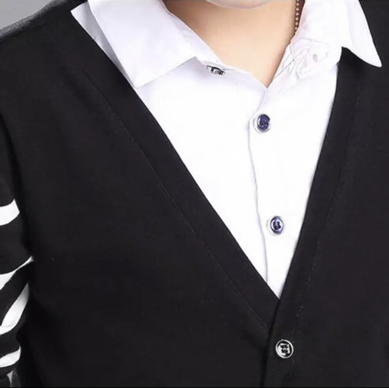 สินค้าพร้อมส่ง เสื้อแขนยาว เสื้อเชิ๊ตเด็ก ตัดต่อคอปก