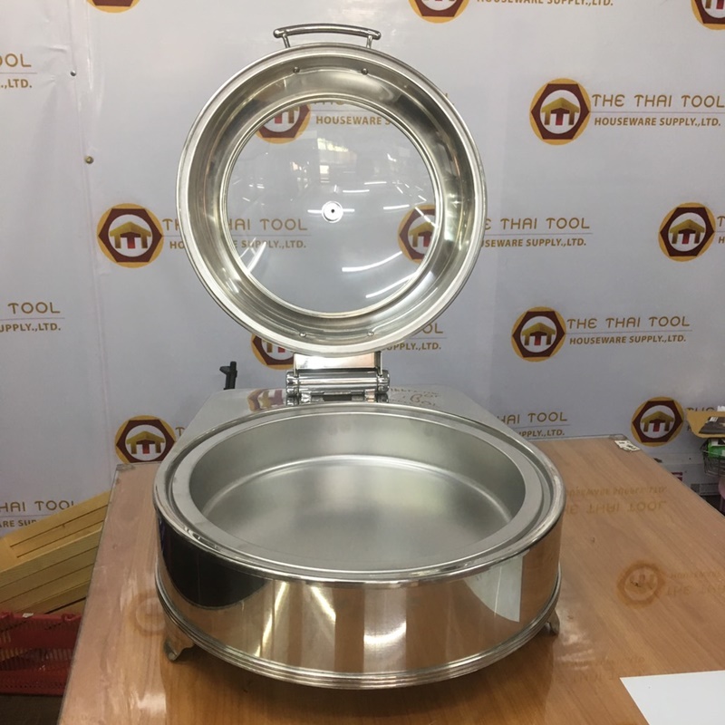 อ่างอุ่นอาหารแบบกลม ฝากระจกใส พร้อมแผ่นไฟฟ้าทำความร้อน 005-D201