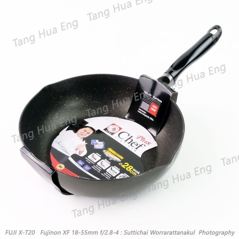 ZEBRA กระทะนอนสติ๊กเคลือบเทฟล่อนลายหินอ่อน Chef Plus IH 28 ซม. ทรงลึก ( Marble ) ตราหัวม้าลาย