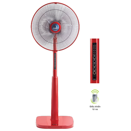 Mitsubishi พัดลมตั้งพื้น 16 นิ้ว พร้อมรีโมท SD MOTOR รุ่น LV16S-RT-RD (สีแดง)