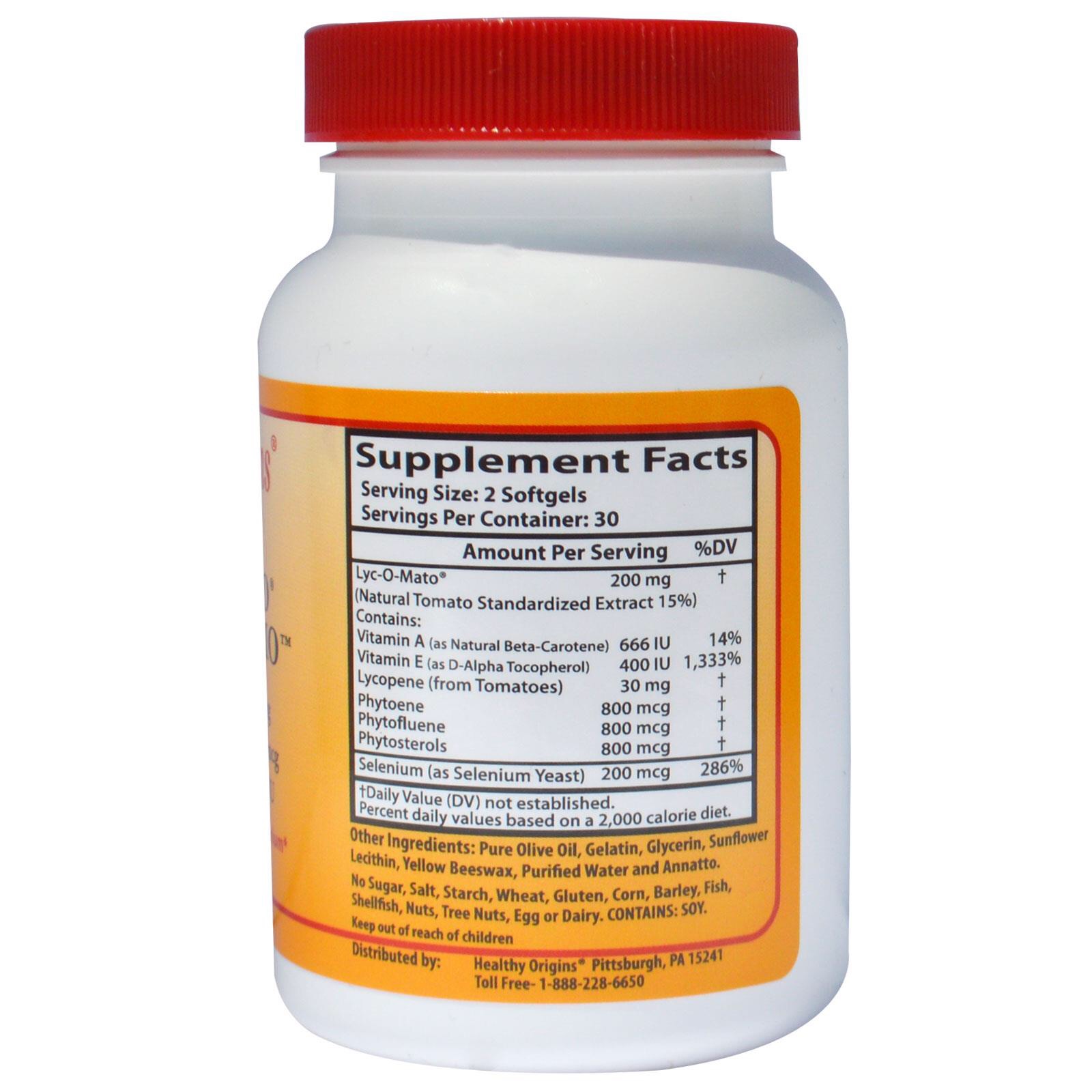 **พร้อมส่ง**Healthy Origins Ly-O-Mato(with Selenium)15 mg 60 softgels ไลโคปีนสารสกัดจากมะเขือเทศเข้มข้นเพื่อผิวสวย อมชมพู เพิ่มซีลีเนียม,Vit A&E สูตรนี้เพิ่มปริมาณวิตามินอี)