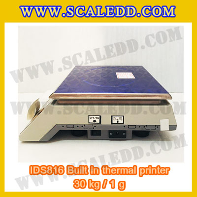 เครื่องชั่งดิจิตอล พิกัดน้ำหนัก 30kg Built-in thermal printer ยี่ห้อ SDS รุ่น IDS816 ค่าละเอียด 1g