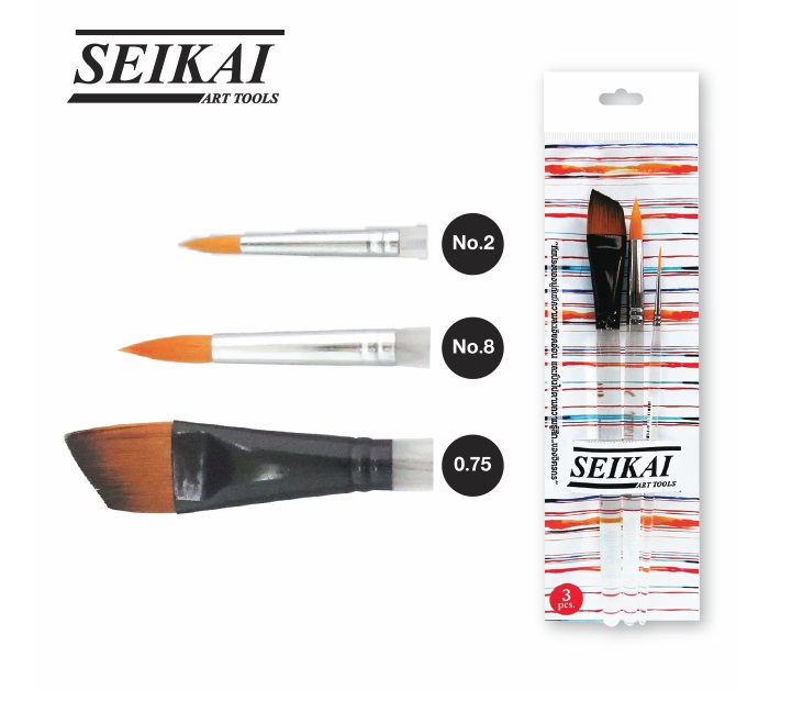 ชุดพู่กันสีน้ำ Seikai 3 ด้าม