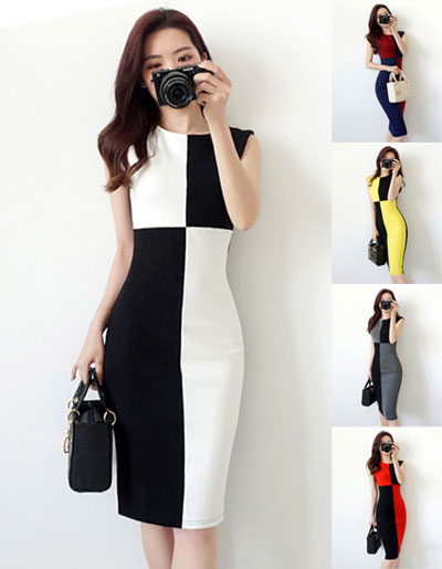 สินค้าพรีออเดอร์ ชุดเดรสแฟชั่นสสไตล์เรียบหรู 5สี 4ไซส รหัส PO-Dress-011