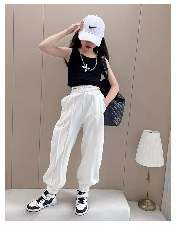 ชุดเต้น ชุด cover dance เสื้อคอวี+กางเกงขายาว