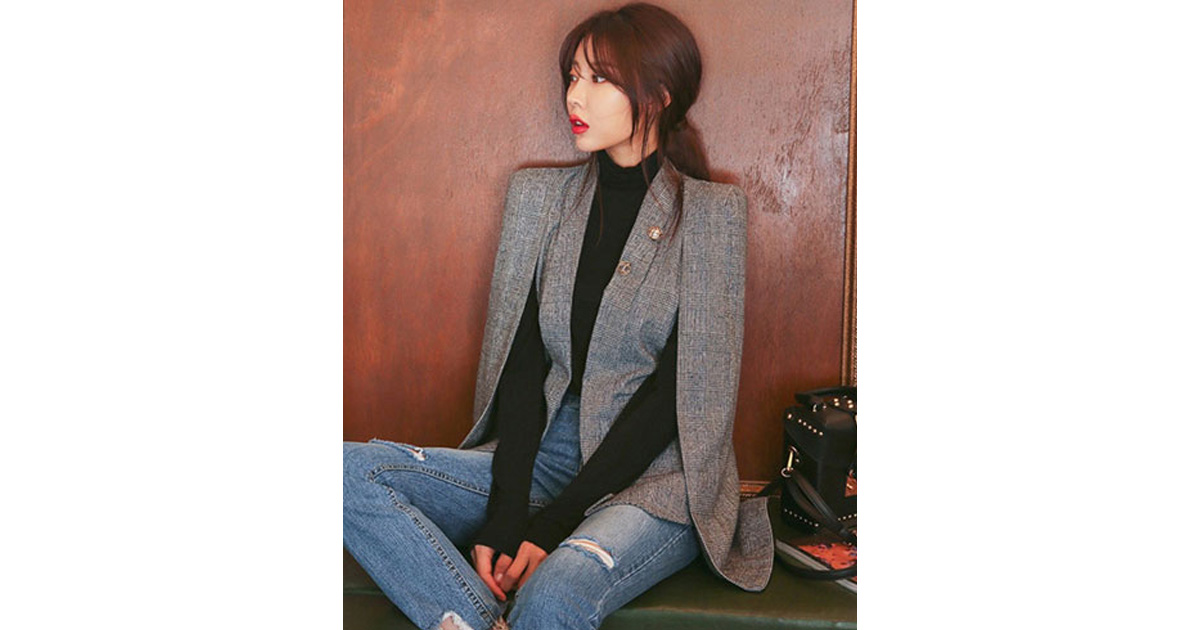 สินค้าพรีออเดอร์ สูทผ่าไหล่แบบสวยสไตล์เกาหลี รหัส PO-SUIT-001