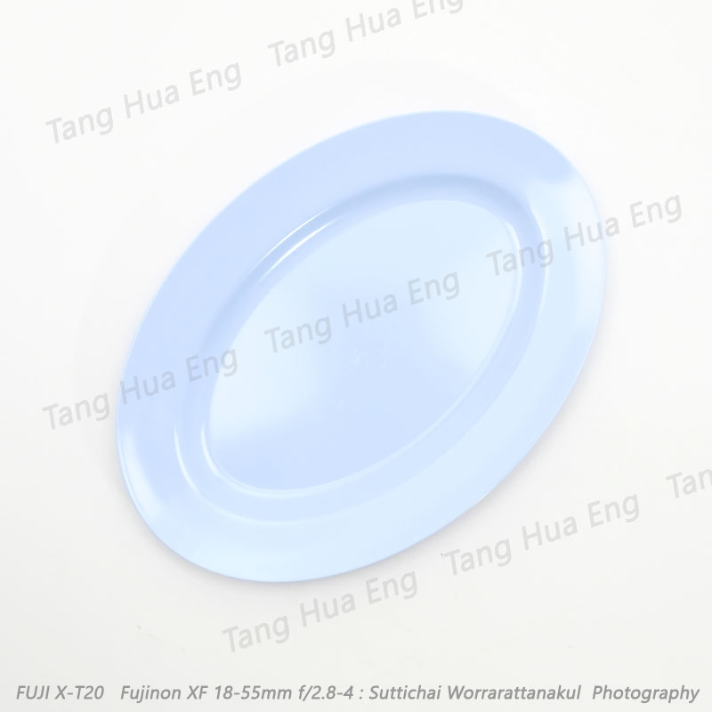 (12ใบ) จานเปลทรงตื้น 11นิ้ว ตรายูนิก้า P919-11 สีครีมขาว/สีฟ้า