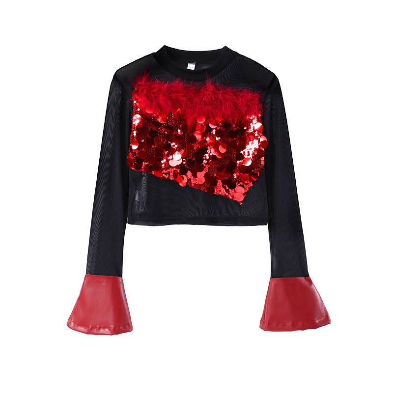 พร้อมส่ง ชุดเต้น เซ็ต เสื้อ+กางเกงขายาว คาร์โก้ หนัง สไตล์ Y2K