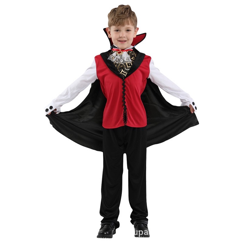 พร้อมส่ง ชุดเด็ก ฮาโลวีน Vampire แดร๊กคูล่าพร้อมผ้าคลุม