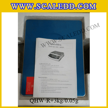 เครื่องชั่งน้ำหนักดิจิตอล พิกัดน้ำหนัก 3กิโลกรัม ยี่ห้อ TSCALE รุ่น QHW ความละเอียด0.05g ทศนิยม2ตำแหน่ง