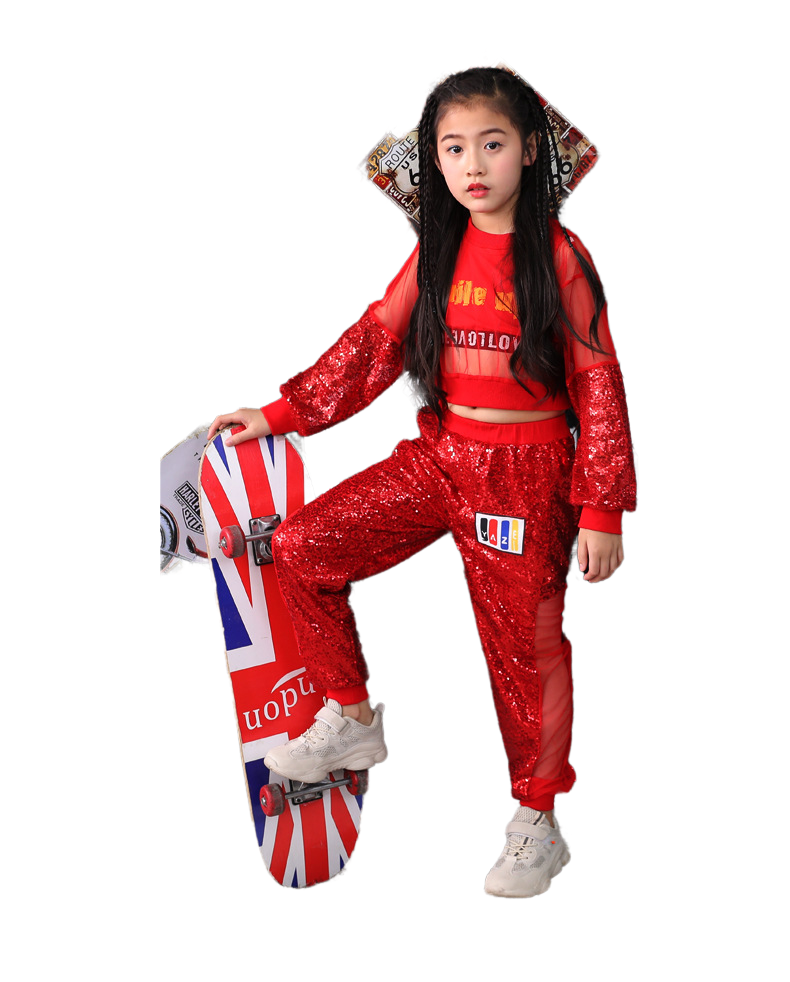 ชุดหรีดเดอร์ ชุดเชียร์ ชุดเต้น ชุดแดนซ์ ปักเลื่อมแขนยาว ขายาว