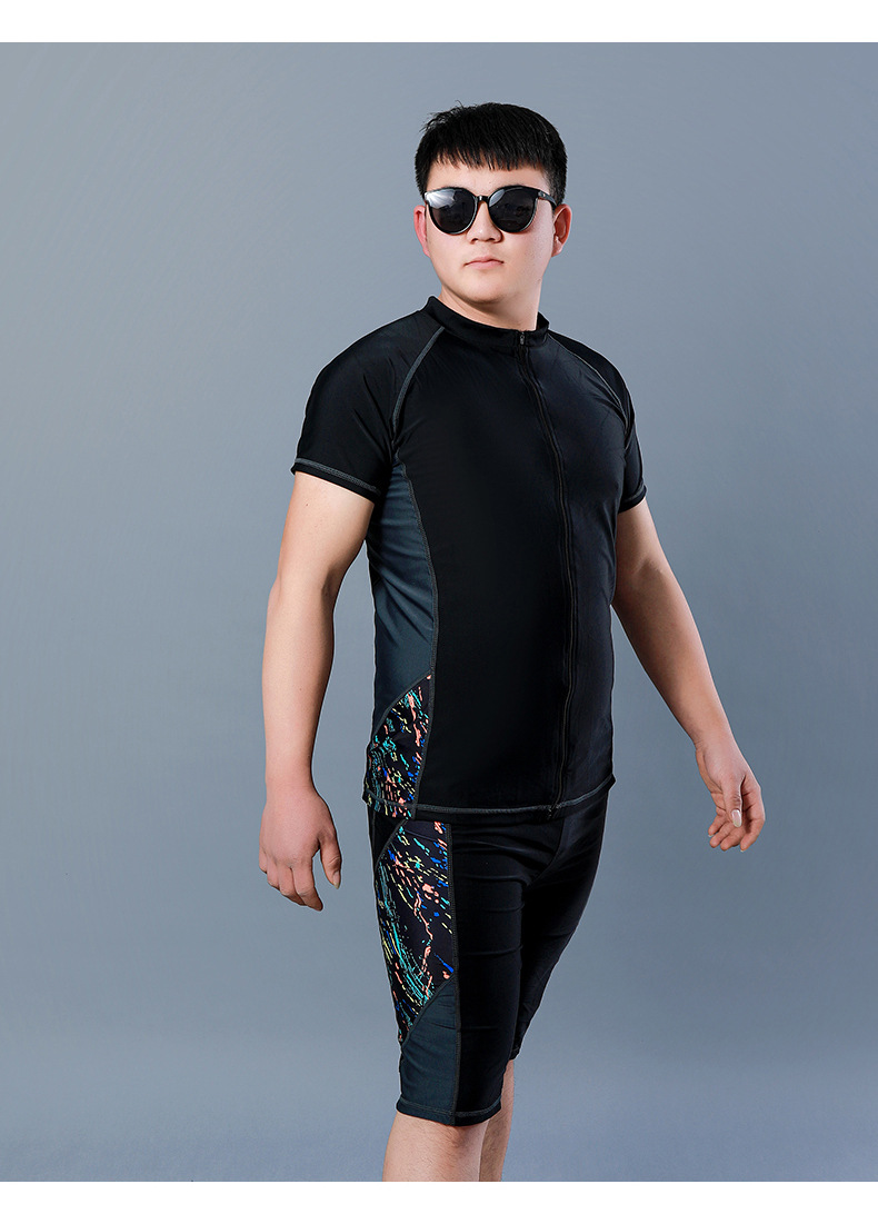 ชุดว่ายน้ำผู้ชายผ้ากัน uv 9xl ซิปหน้า รอบอกหน้าผ้า 50 ยืดถึง 58 ยาว29 รอบเอว 40-48 สะโพก 46-56 นิ้ว ยาว 23 นิ้ว ผ้าดี งานสวยค่ะ