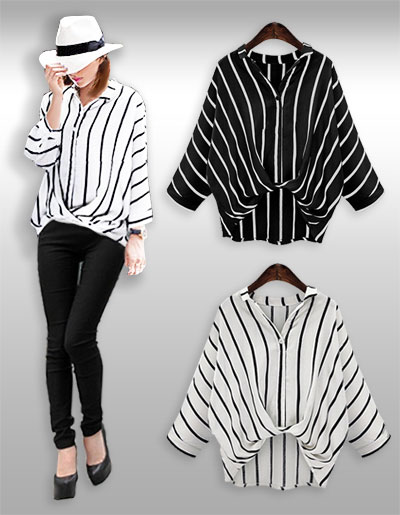 เสื้อเชิ๊ตแฟชั่นคอปกแต่งลายมี2สี รหัส2025