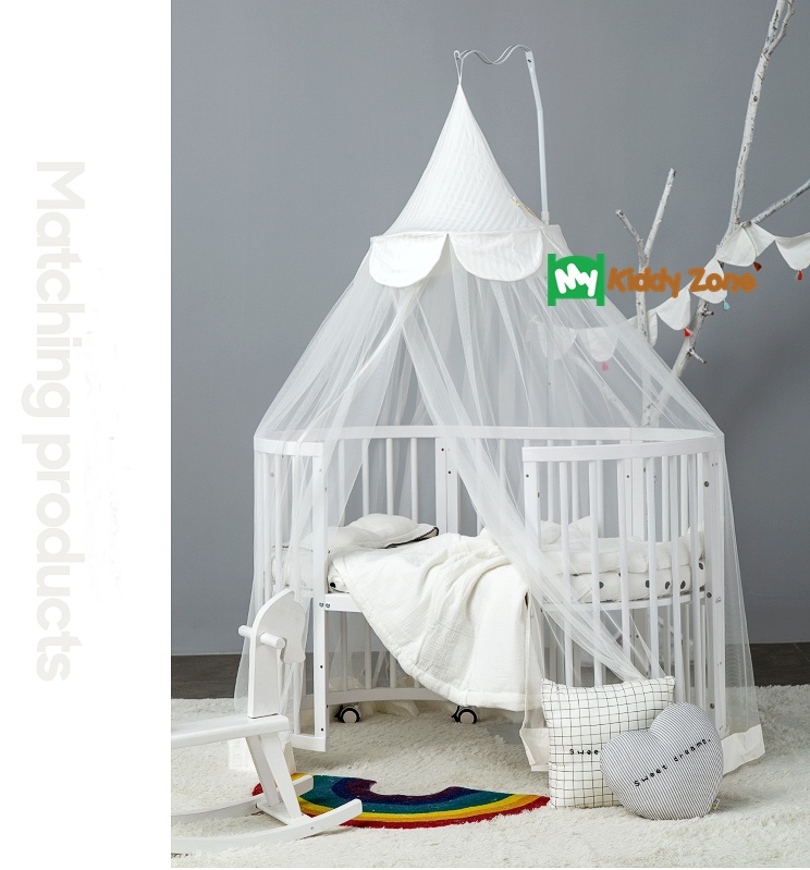 TP21506 เตียงไม้สีขาว Modern Classic OVAL Crib Ivory White (round bed) ดีไซน์สวย WD31