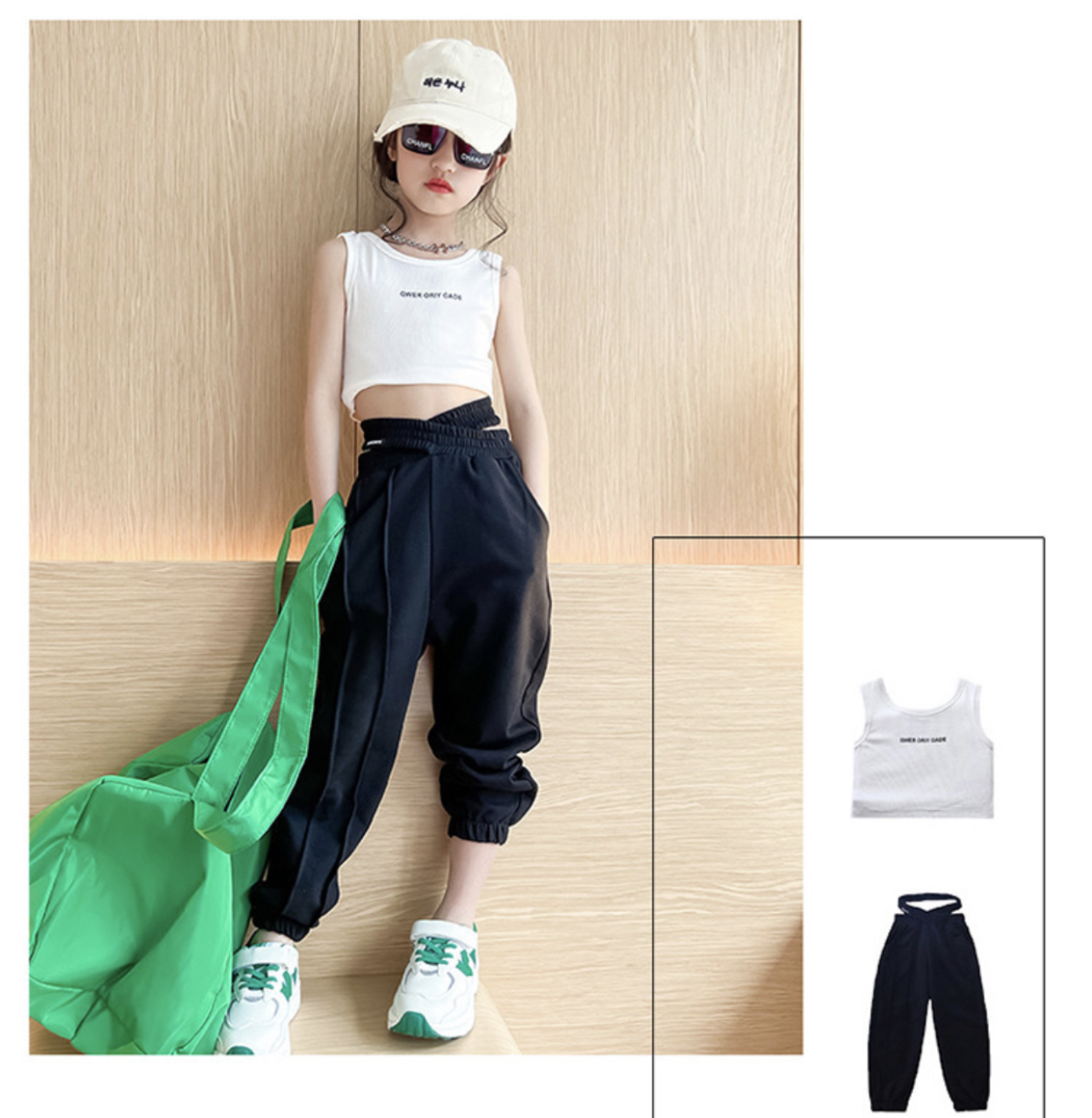 ชุดเต้น ชุด cover dance เสื้อคอวี+กางเกงขายาว