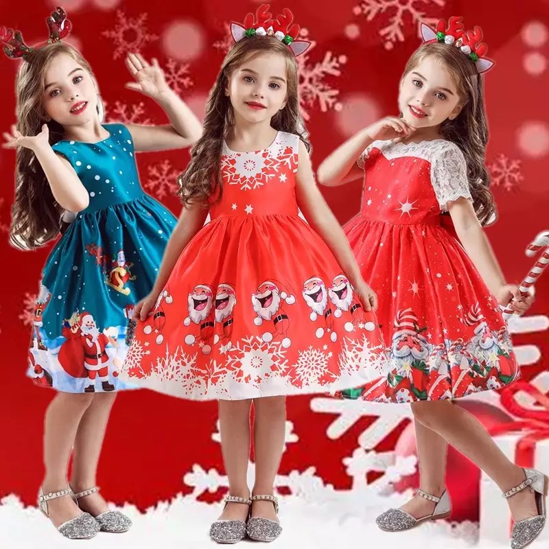 พร้อมส่ง ชุดเดรส คริสต์มาส ทรง แขนกุด