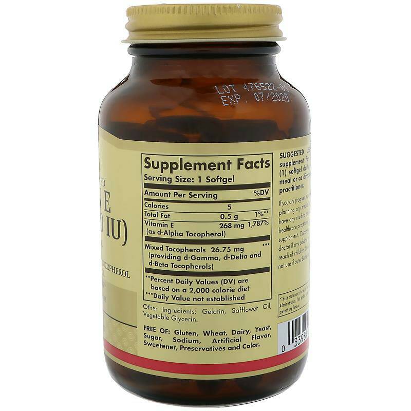 **พร้อมส่ง**Solgar,Vitamin E 400 IU Mixed Tocopherols 100 softgels (d-Alpha Tocopherol & Mixed Tocopherols)วิตามินอีรวม(d-Alpha,d-Beta,d-Delta,d-Gamma Tocopherols)จากธรรมชาติ ช่วยให้ดูอ่อนกว่าวัย ชะลอการเสื่อมสภาพของเซลล์