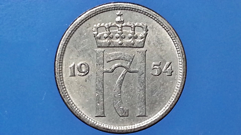 เหรียญ เงินตรา ประเทศ นอร์เวย์ Øre 1954