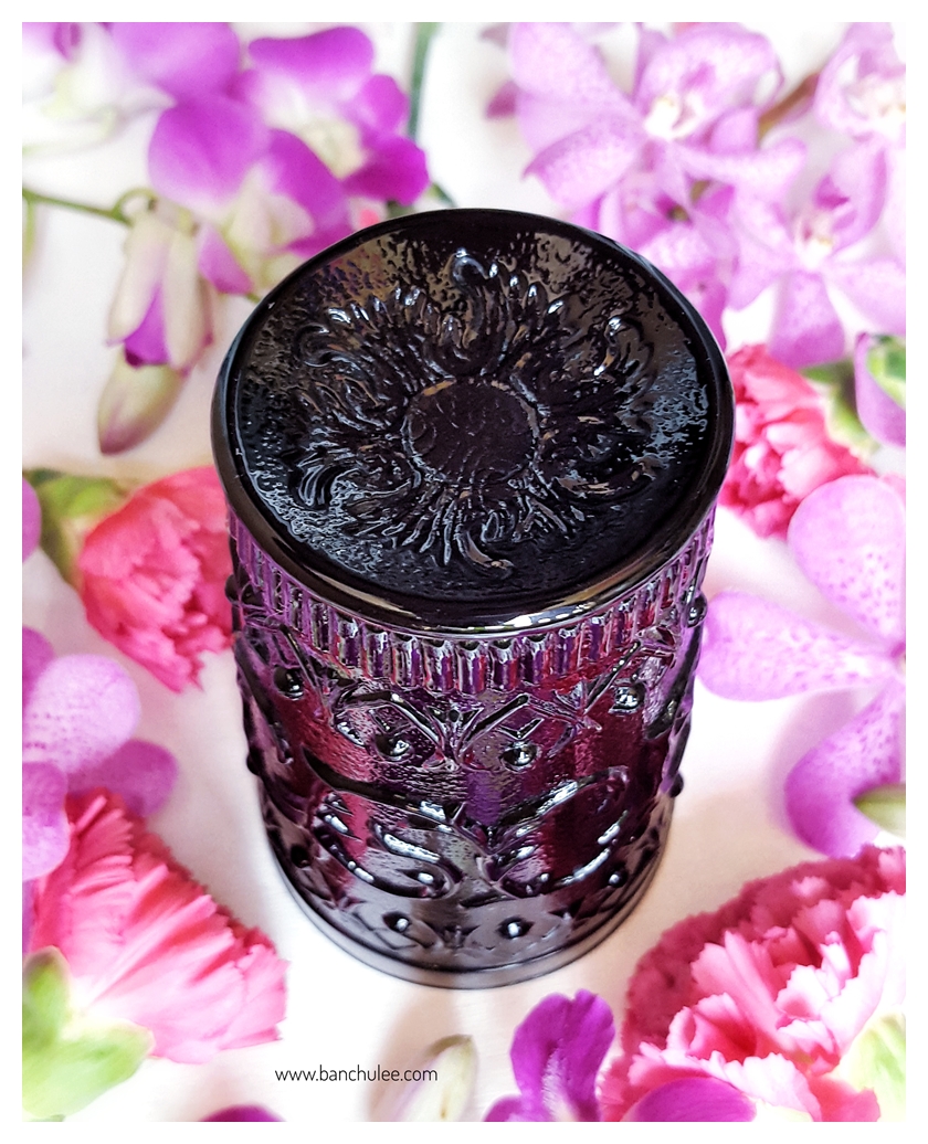 Black Glass Cup แก้วน้ำสีดำ ลายนูน