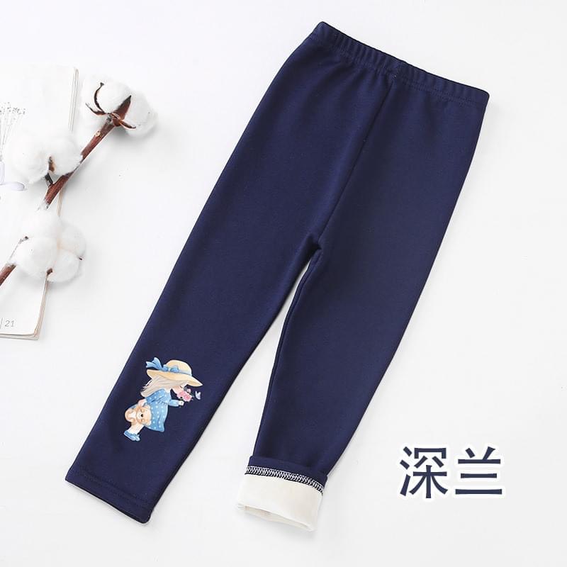 พร้อมส่ง กางเกงขายาว เลคกิ้ง บุขนอุ่น สีดำ-สีกรม