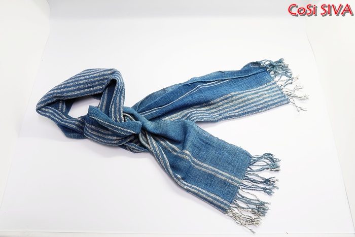ผ้าพันคอผ้าฝ้ายย้อมคราม(Scarf - cotton dyeindigo