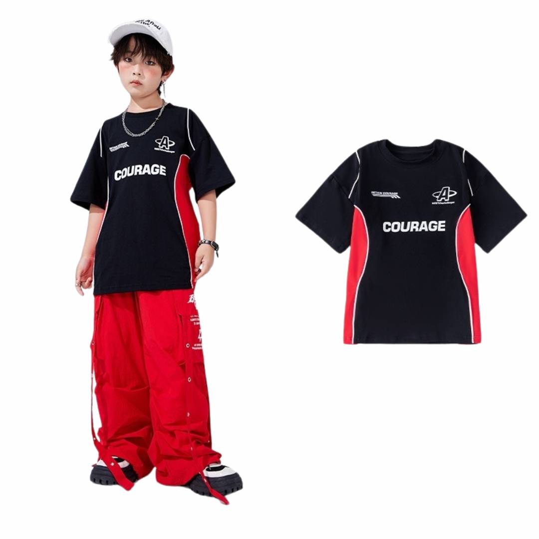 พร้อมส่ง ชุดเต้น เซ็ตชายหญิง เสื้อแขนสั้น+กางเกงขายาวสายรัด