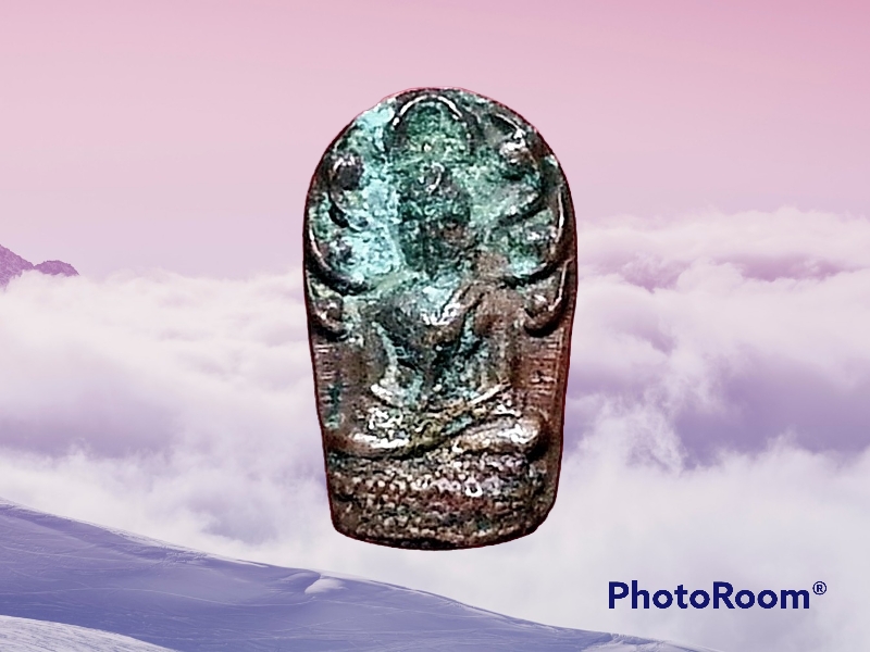 พระนาคปรก ใบมะขาม หลวงปู่เส่ง วัดกัลยาณมิตร กรุงเทพมหานคร ปี 2505 เนื้อทองแดง สภาพใช้มา สวยตามภาพ