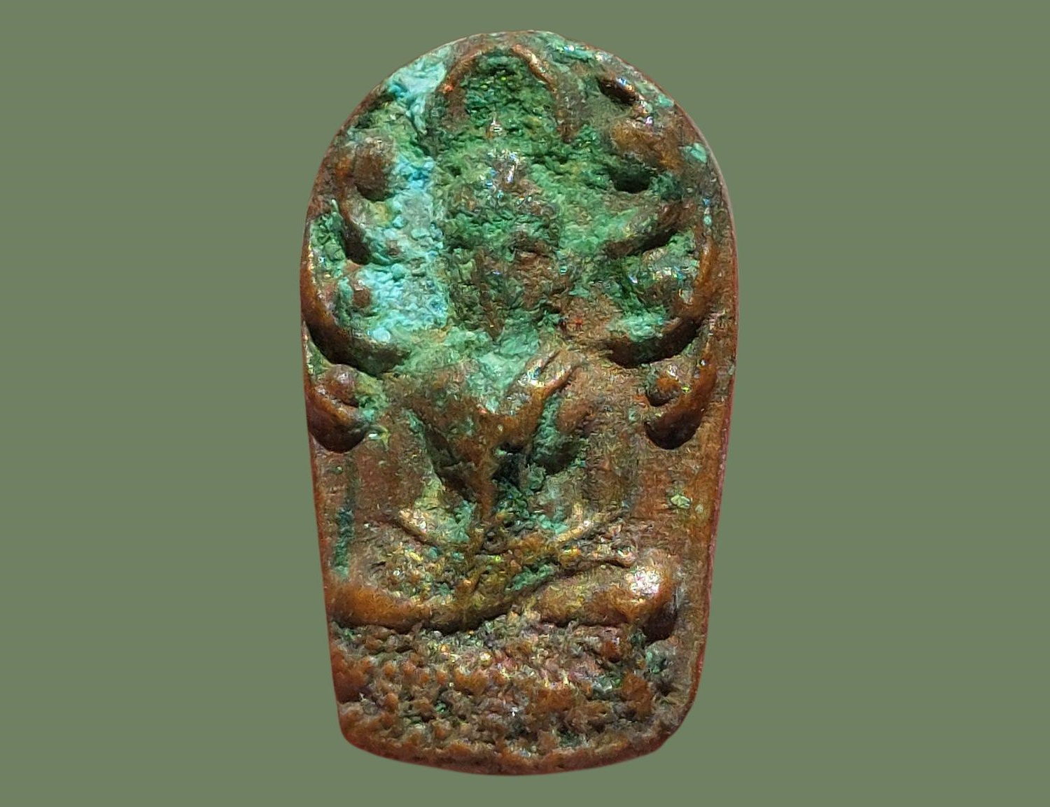 พระนาคปรก ใบมะขาม หลวงปู่เส่ง วัดกัลยาณมิตร กรุงเทพมหานคร ปี 2505 เนื้อทองแดง สภาพใช้มา สวยตามภาพ